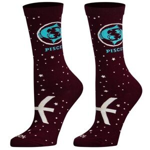 NEW! Pisces Maroon Socks by Odd Sox | Unworn | Men 6-8 / Women 7-10